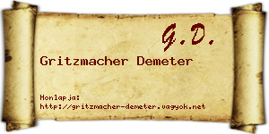 Gritzmacher Demeter névjegykártya